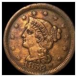 1853 Braided Hair Large Cent ABOUT  UNCIRCULATED