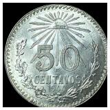 1944M Mexico Silver 50 Centavos