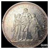 1875A France Silver 5 Francs