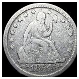 1854 Arrows Seated Liberty Quarter NICELY CIRCULAT
