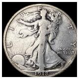 1918-S Silver Walking Liberty Half Dollar LIGHTLY