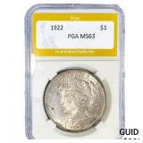1922 Silver Peace Dollar PGA MS63