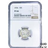1936 Mercury Silver Dime NGC PF66