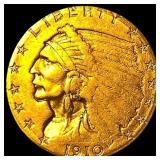 1910 Indian Head $2.50 Gold Quarter Eagle CLOSELY