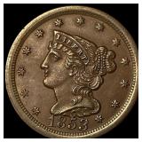 1853 Braided Hair Half Cent UNCIRCULATED