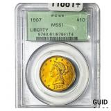1907 $10 Gold Eagle PCGS MS61