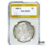 1882-S Morgan Silver Dollar PGA MS65