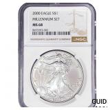 2000 Silver Eagle NGC MS68