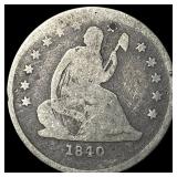 1840-O Silver Seated Liberty Quarter NICELY CIRCUL