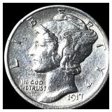 1917-D Silver Mercury Dime FSB CLOSELY UNCIRCULAT