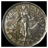 1941-M Philippines Silver 10 Centavos