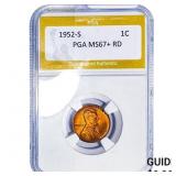 1952-S Wheat Cent PGA MS67+ RD