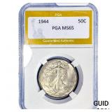 1944 Walking Liberty Half Dollar PGA MS65