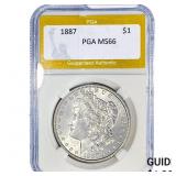 1887 Morgan Silver Dollar PGA MS66