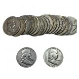 [20 Coins] 1951-1963 Franklin Half Dollar