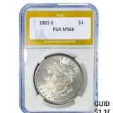 1881-S Morgan Silver Dollar PGA MS66