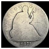 1875-S Silver Seated Liberty Half Dollar HIGH  GR