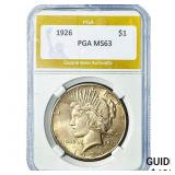 1926 Silver Peace Dollar PGA MS63