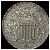 1868 Shield Nickel CLOSELY UNCIRCULATED