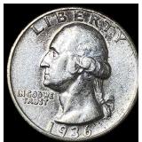 1936-S Silver Washington Quarter CLOSELY UNCIRCULA