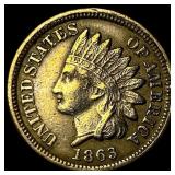 1863 Copper-Nickel Indian Head Cent CLOSELY UNCIRC