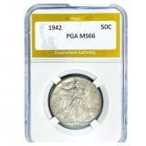 1942 Walking Liberty Half Dollar PGA MS66