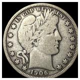 1906-D Silver Barber Half Dollar LIGHTLY CIRCULATE