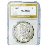 1887 Morgan Silver Dollar PGA MS65
