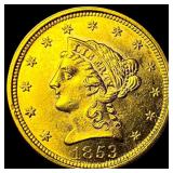 1853 Gold $2.50 Liberty Head Quarter Eagle UNCIRCU