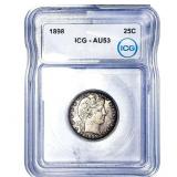 1898 Barber Quarter ICG AU53