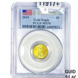 2010 1/10oz Gold Eagle $5 PCGS MS70