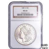 1881-S Morgan Silver Dollar NGC MS66