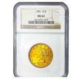1901 $10 Gold Eagle NGC MS62