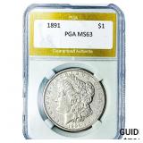 1891 Morgan Silver Dollar PGA MS63