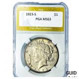 1923-S Silver Peace Dollar PGA MS63