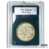 1951 Belgium Silver 100 Francs