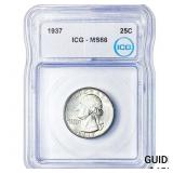 1937 Washington Silver Quarter ICG MS66