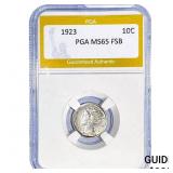 1923 Mercury Silver Dime PGA MS65 FSB