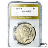 1923-S Silver Peace Dollar PGA MS63