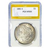1881-S Morgan Silver Dollar PGA MS66