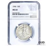 1946 Walking Liberty Half Dollar NGC MS64