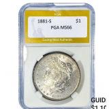 1881-S Morgan Silver Dollar PGA MS66