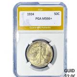 1934 Walking Liberty Half Dollar PGA MS66+
