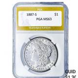 1887-S Morgan Silver Dollar PGA MS63