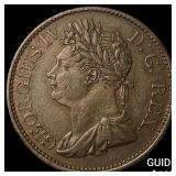 1822 Ireland George IV Bronze Halfpenny