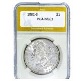 1881-S Morgan Silver Dollar PGA MS63