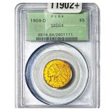 1909-D $5 Gold Half Eagle PCGS MS64
