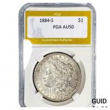 1884-S Morgan Silver Dollar PGA AU50
