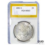 1881-S Morgan Silver Dollar PGA MS63