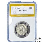 1930-S Standing Liberty Quarter PGA MS64